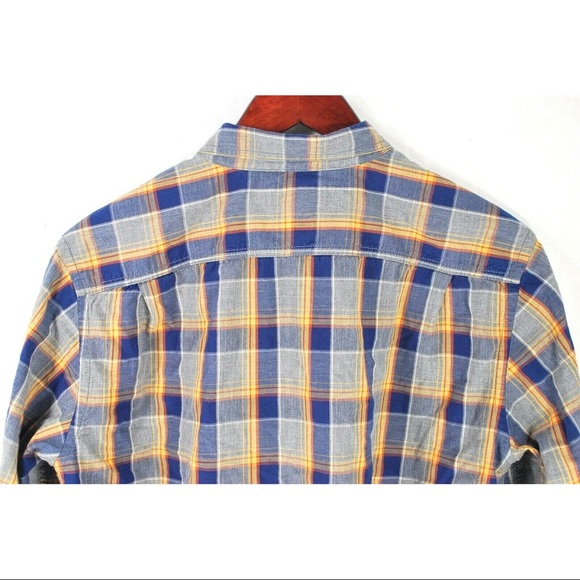 Lucky Brand Blue Yellow Plaid Button Up Shirt M - Picture 4 of 4